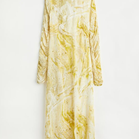Wrap Dress - Yellow/Patterned - Picture 2 of 3